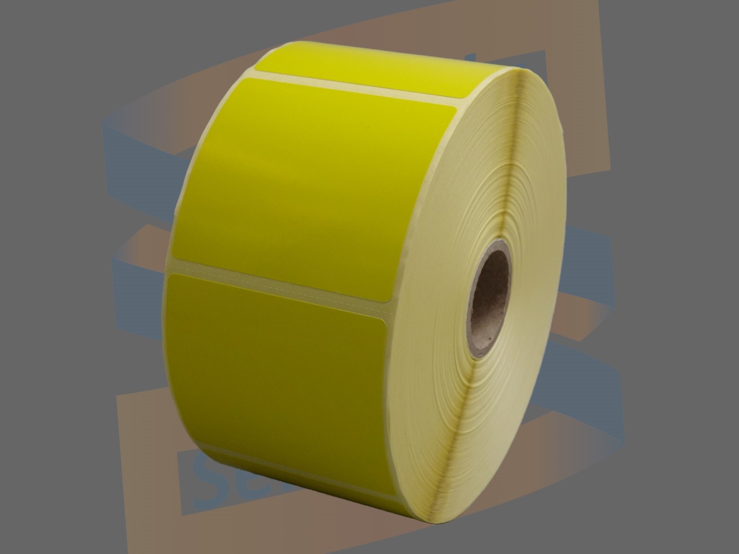 Etiketten, Direct Thermisch, 57mm x 51mm, Permanent, Kern 25mm, Geel, rol à 1.370 stuks