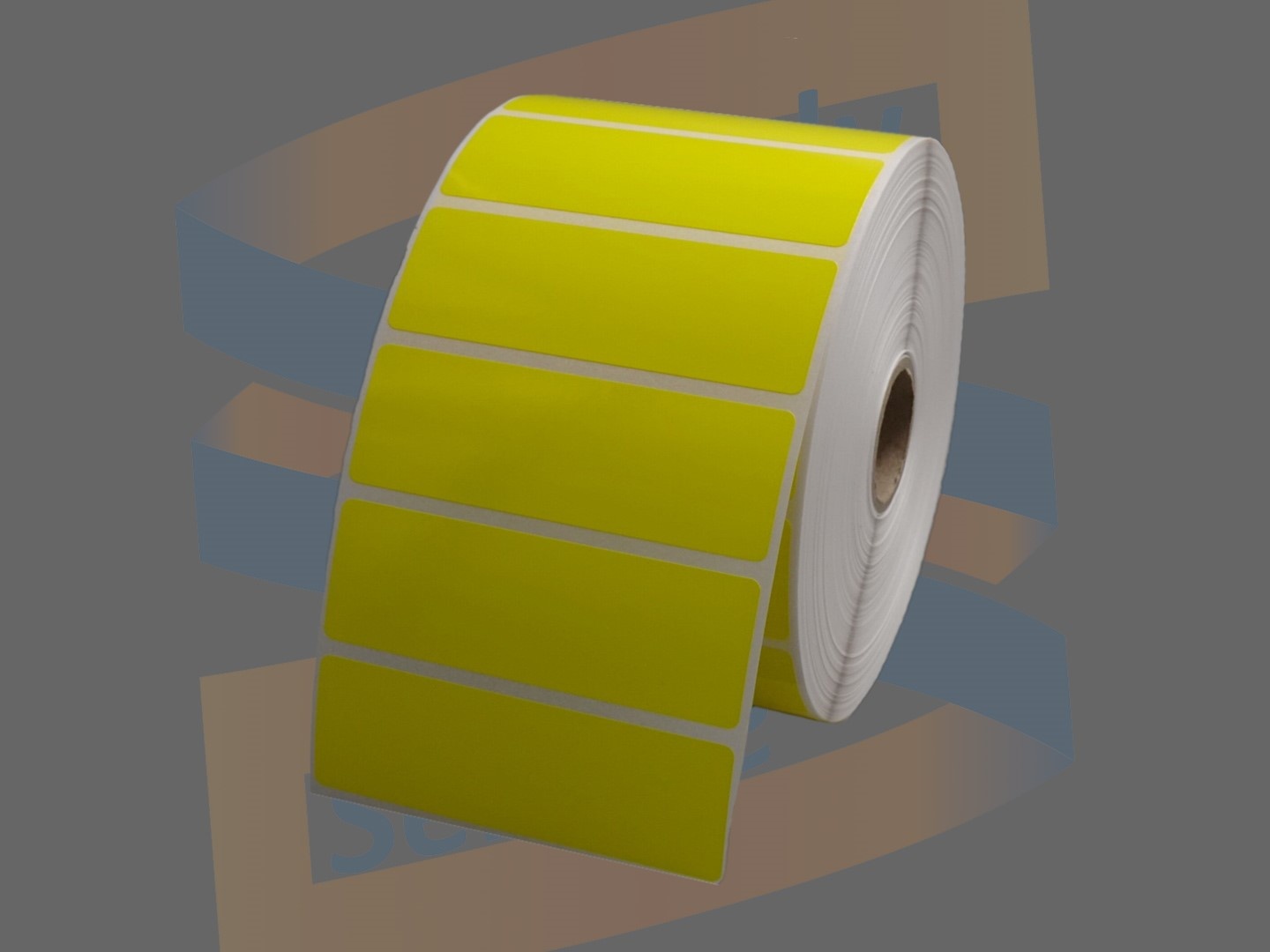 Zebra Etiketten, Kunststof, 76mm x 25mm, Permanent, Kern 25mm, Geel, rol à 2.580 stuks