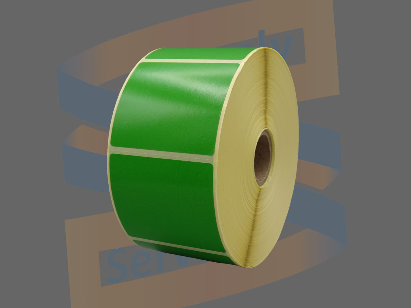 Compatible Etiketten, Direct Thermisch Gecoat, 57mm x 51mm, Permanent, Kern 25mm, Groen, rol à 1.370 stuks
