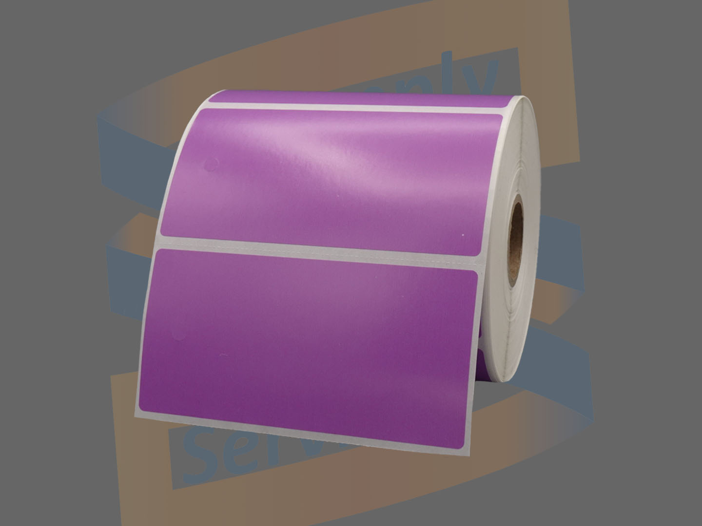 Zebra Etiketten, Kunststof, 100mm x 50mm, Permanent, Kern 25mm, Paars, rol à 1.000 stuks (Met boorgat)