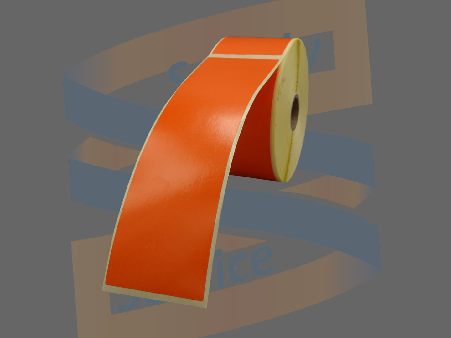 Etiketten, Direct Thermisch, 55mm x 193mm, Permanent, Kern 25mm, Oranje, rol à 390 stuks