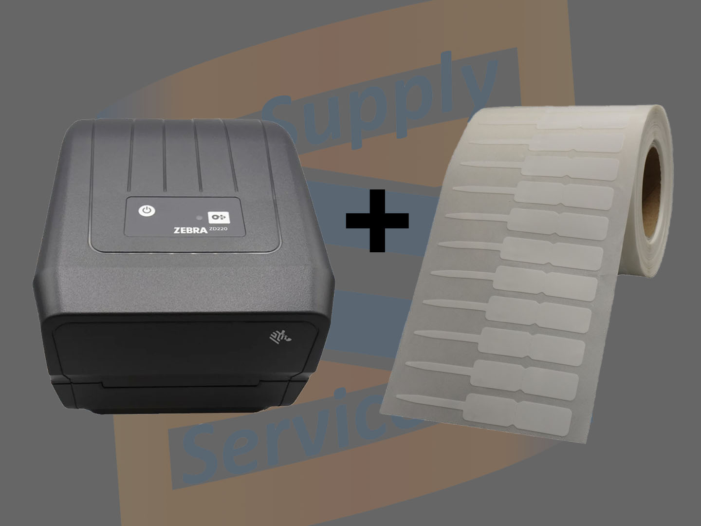 ZD220T Labelprinter + Juweliersetiketten punt naar links (combideal)