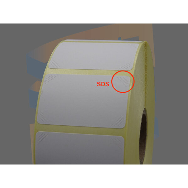 Compatible Etiketten, Direct Thermisch Gecoat, 40mm x 25mm, Permanent, Kern 25mm, rol à 2.000 stuks met SDS op de hoeken