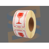 Waarschuwingsetiket Breekbaar Rood, Paperlabels Gecoat, 74mm x 105mm, Permanent, Kern 76mm, rol à 1.000 stuks
