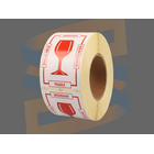 Waarschuwingsetiket Breekbaar Rood, Paperlabels, 74mm x 105mm, Permanent, Kern 76mm, rol à 1.000 stuks
