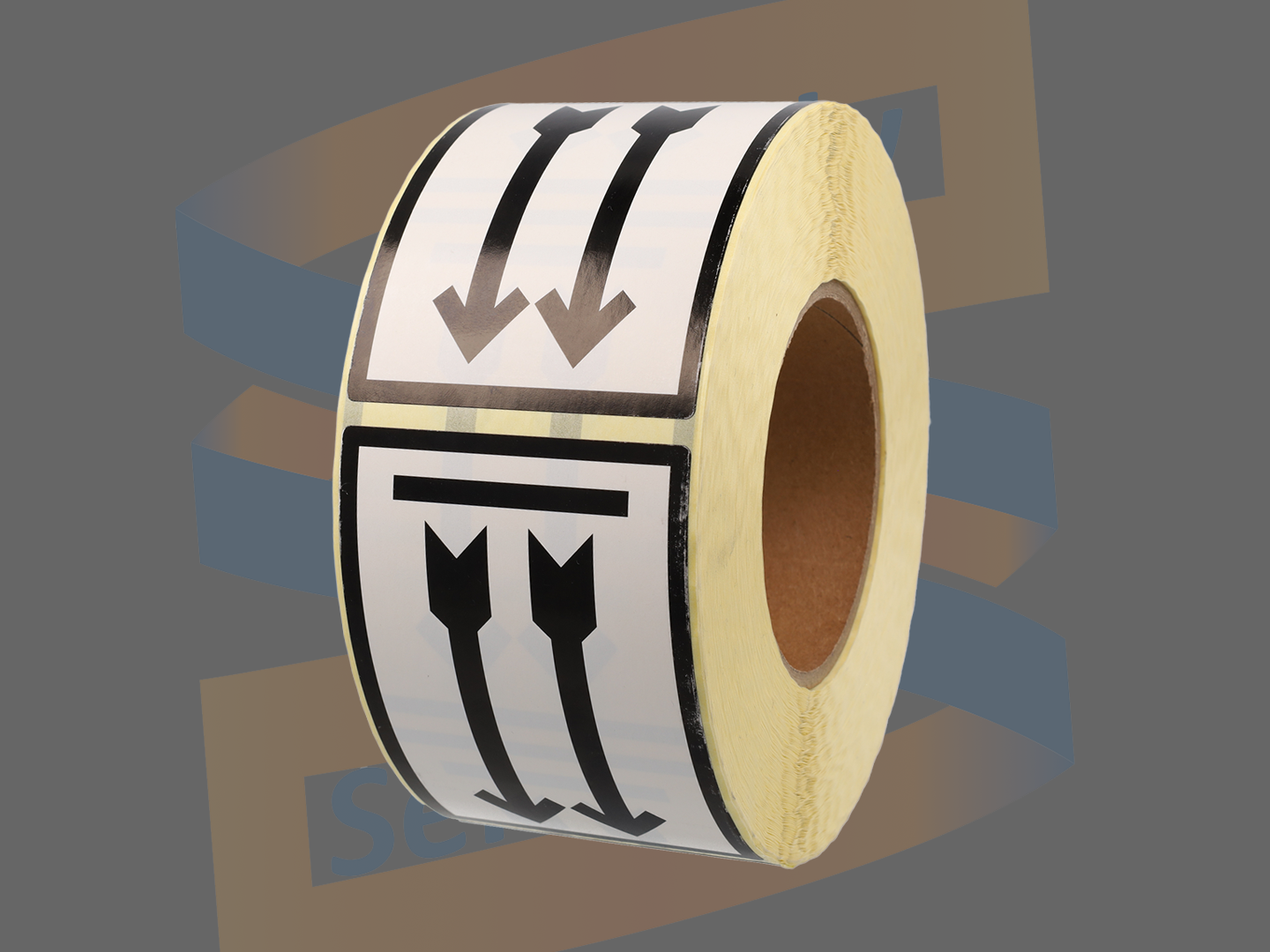 Waarschuwingsetiket IATA Klasse 405 This side up, Paperlabels, 74mm x 105mm, Permanent, Kern 76mm, rol à 1.000 stuks