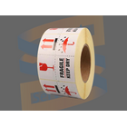 Waarschuwingsetiket Fragile keep dry, Paperlabels, 100mm x 100mm, Permanent, Kern 76mm, rol à 1.000 stuks
