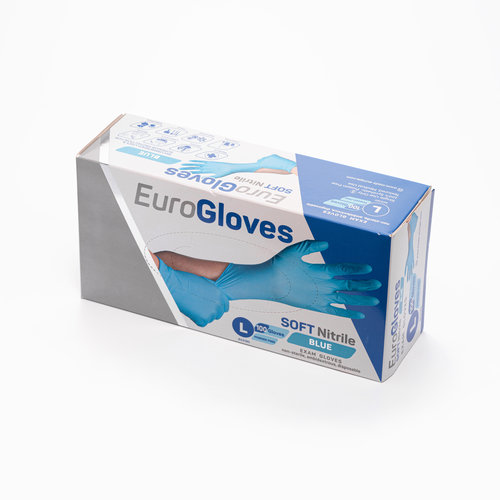 Eurogloves Eurogloves - Soft Poedervrij wegwerphandschoenen Nitrile blauw
