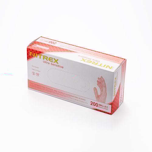 Nitrex Nitrex - Extra Sensitive Nitrile Poedervrij wegwerphandschoenen blauw - 200 stuks