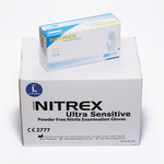 Nitrex Nitrex - Extra Sensitive Nitrile Poedervrij wegwerphandschoenen blauw - 200 stuks