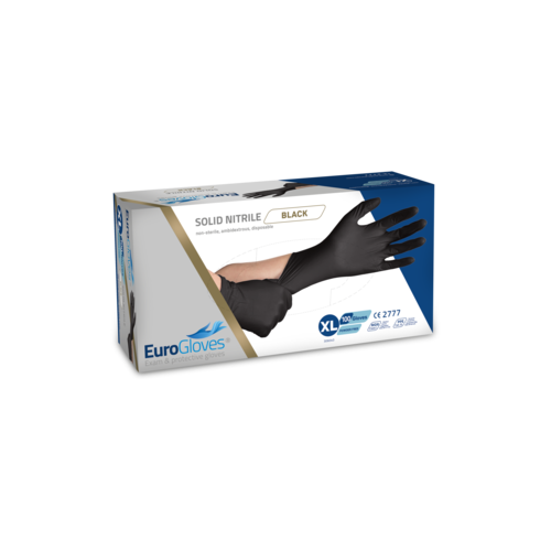 Eurogloves EuroGloves - Solid Poedervrij wegwerphandschoenen nitril zwart