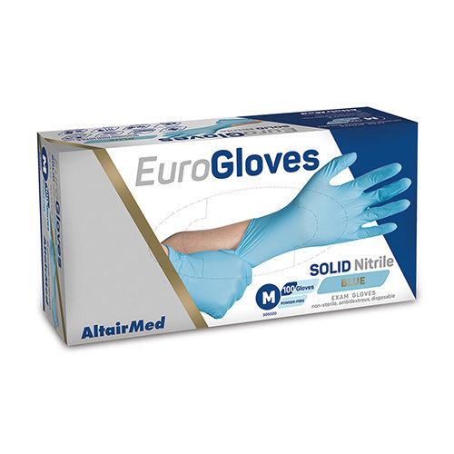 Eurogloves Eurogloves - Solid Poedervrij wegwerphandschoenen Nitrile blauw