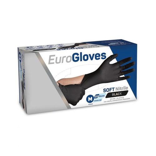 Eurogloves Eurogloves Soft handschoenen nitril zwart