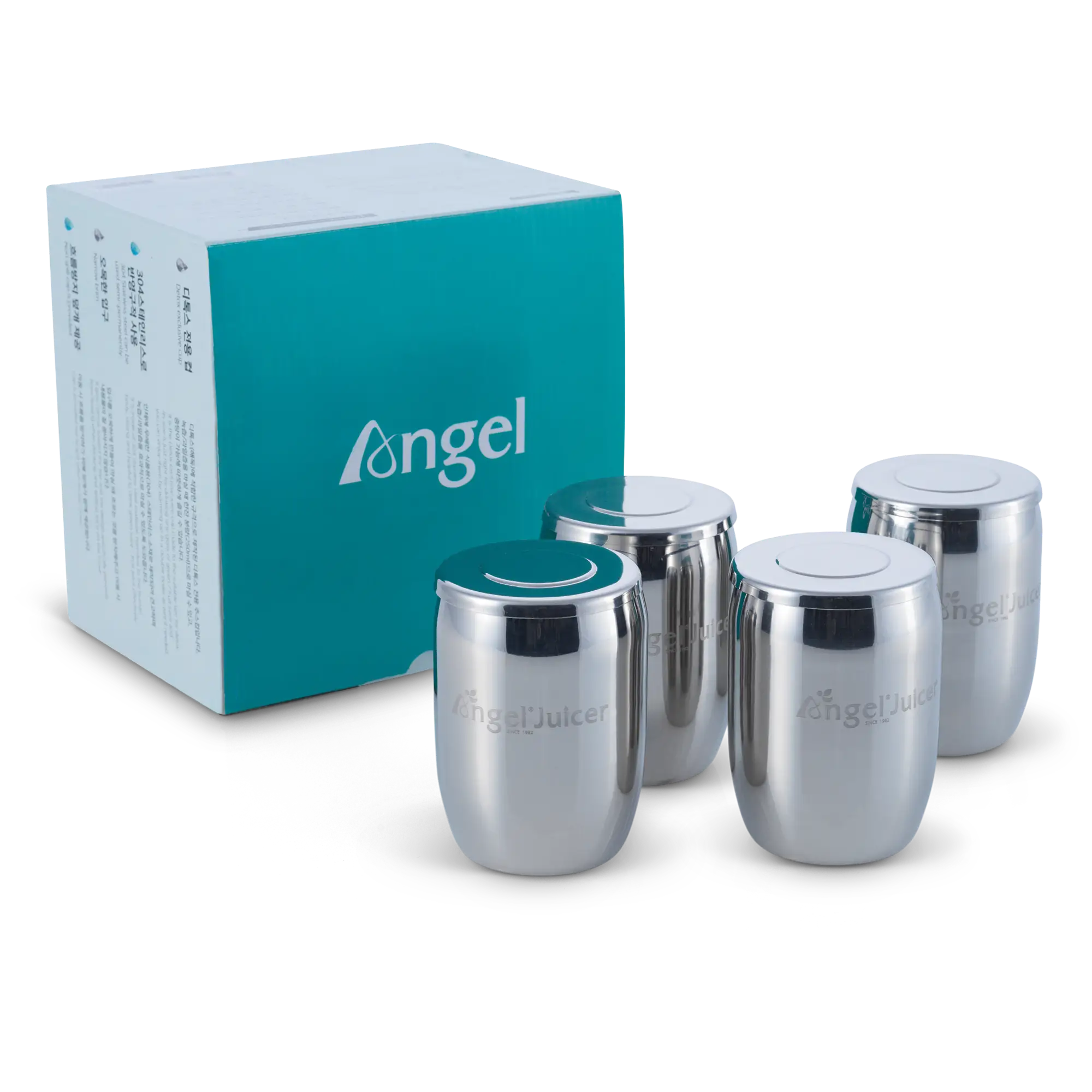 Angel Juicer Edelstahl Detox Saftbecher Set (4 Becher)