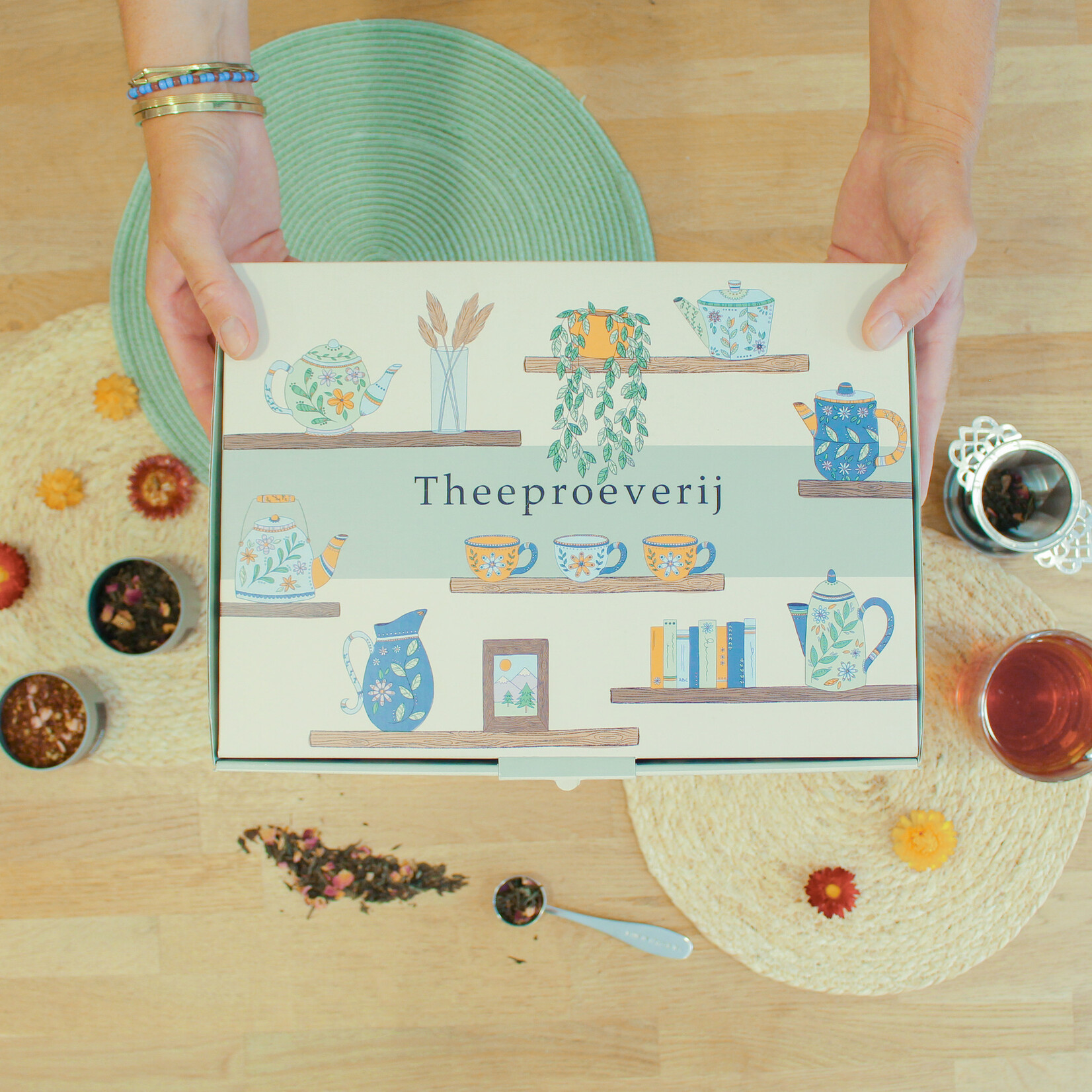 Tea-rific Theeproeverij cadeaubox mix van designs