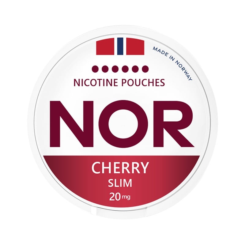 NOR Cherry Slim Pouches - Strong 15mg Cherry Flavor Nicotine