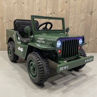 CarKiddo Willys Elektrische Kinderjeep Matcha 1-persoons  4x4