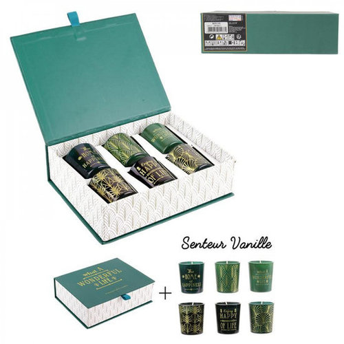 DITES LE AVEC DES MOTS Prachtige geurkaarsen cadeau in mooie geschenkdoos - GROEN MET GOUD DITES LE AVEC DES MOTS Prachtige geurkaarsen cadeau in mooie geschenkdoos - GROEN MET GOUD