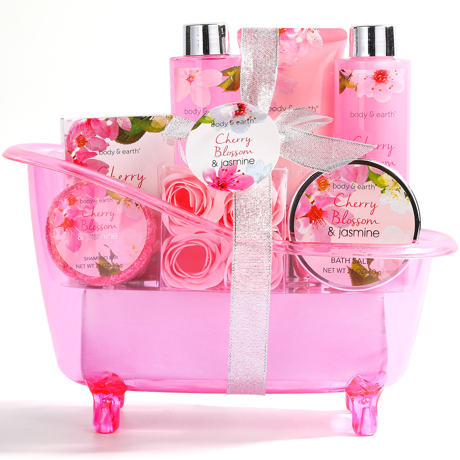 viel zwaar scherm Geschenkset in roze badkuip - Cherry Blossom & Jasmine - Cadeau vrouw - By  Maroo