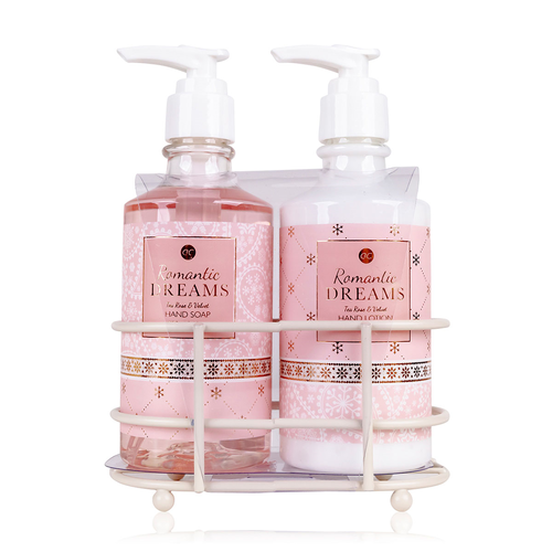 Romantic dreams Handverzorgingset in draadmand - Romantic Dreams - Tea Rose en Velvet Romantic dreams Handverzorgingset in draadmand - Romantic Dreams - Tea Rose en Velvet