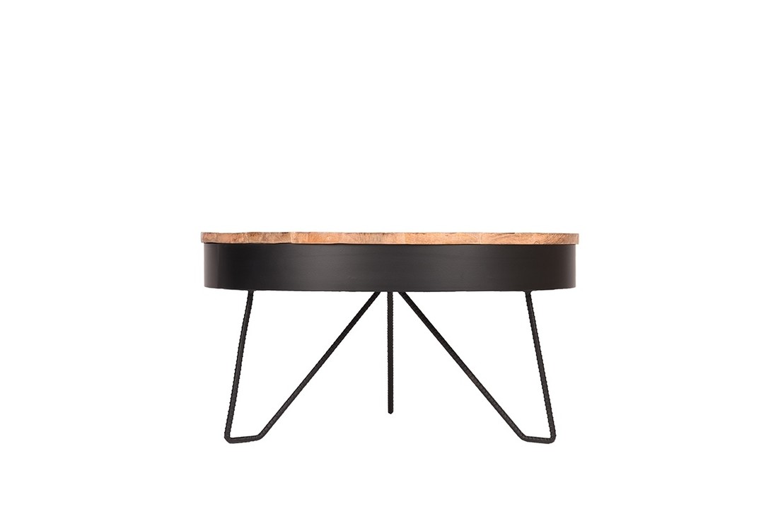 LABEL51 Salontafel Saran - Zwart - Metaal - Rond - 80 cm