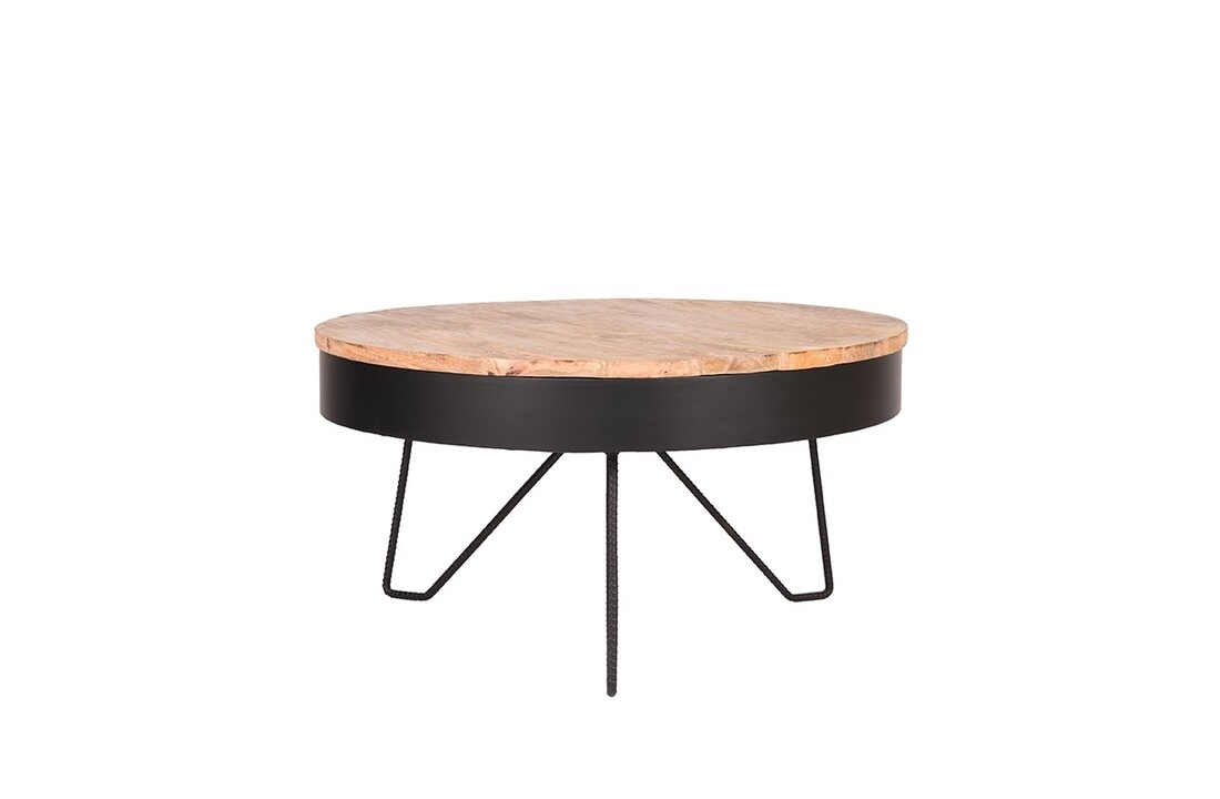 LABEL51 Salontafel Saran - Zwart - Metaal - Rond - 80 cm