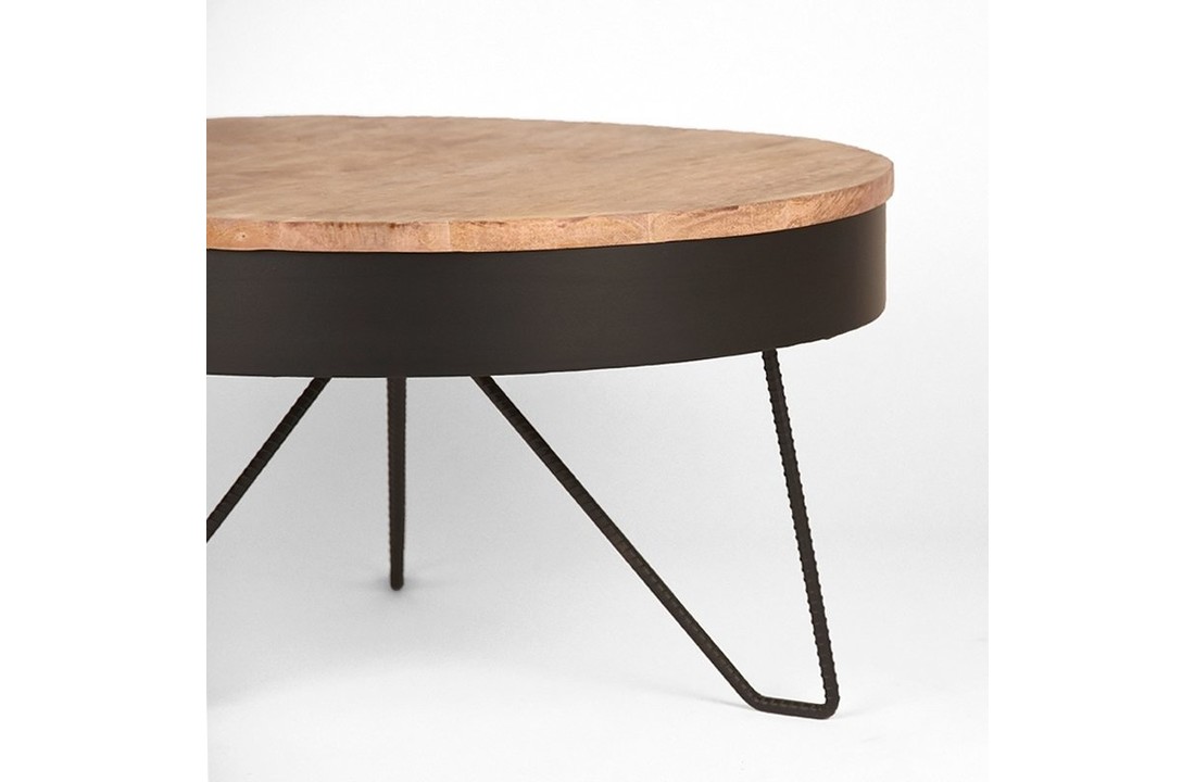 LABEL51 Salontafel Saran - Zwart - Metaal - Rond - 80 cm