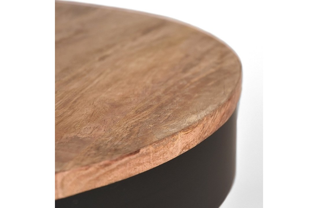 LABEL51 Salontafel Saran - Zwart - Metaal - Rond - 80 cm