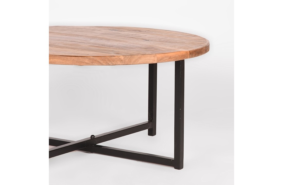 LABEL51 Salontafel Dex - Rough - Mangohout - Rond - 80 cm