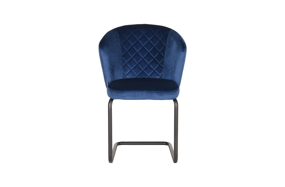 LABEL51 Eetkamerstoel Flow - Blauw - Fluweel
