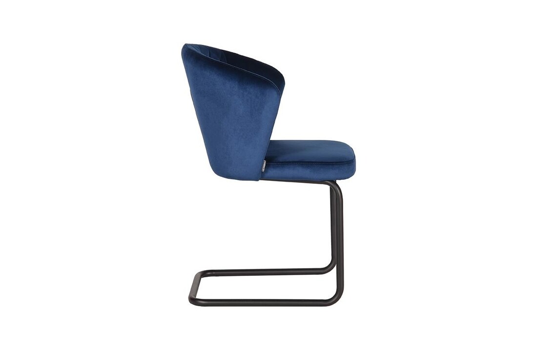 LABEL51 Eetkamerstoel Flow - Blauw - Fluweel