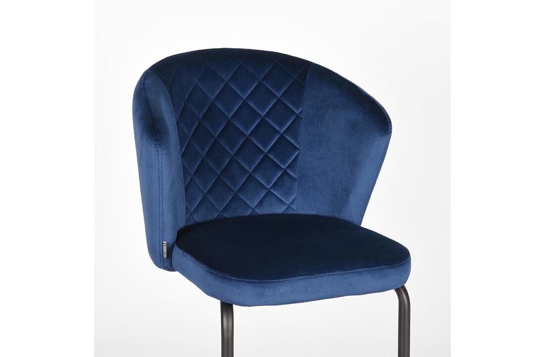 LABEL51 Eetkamerstoel Flow - Blauw - Fluweel