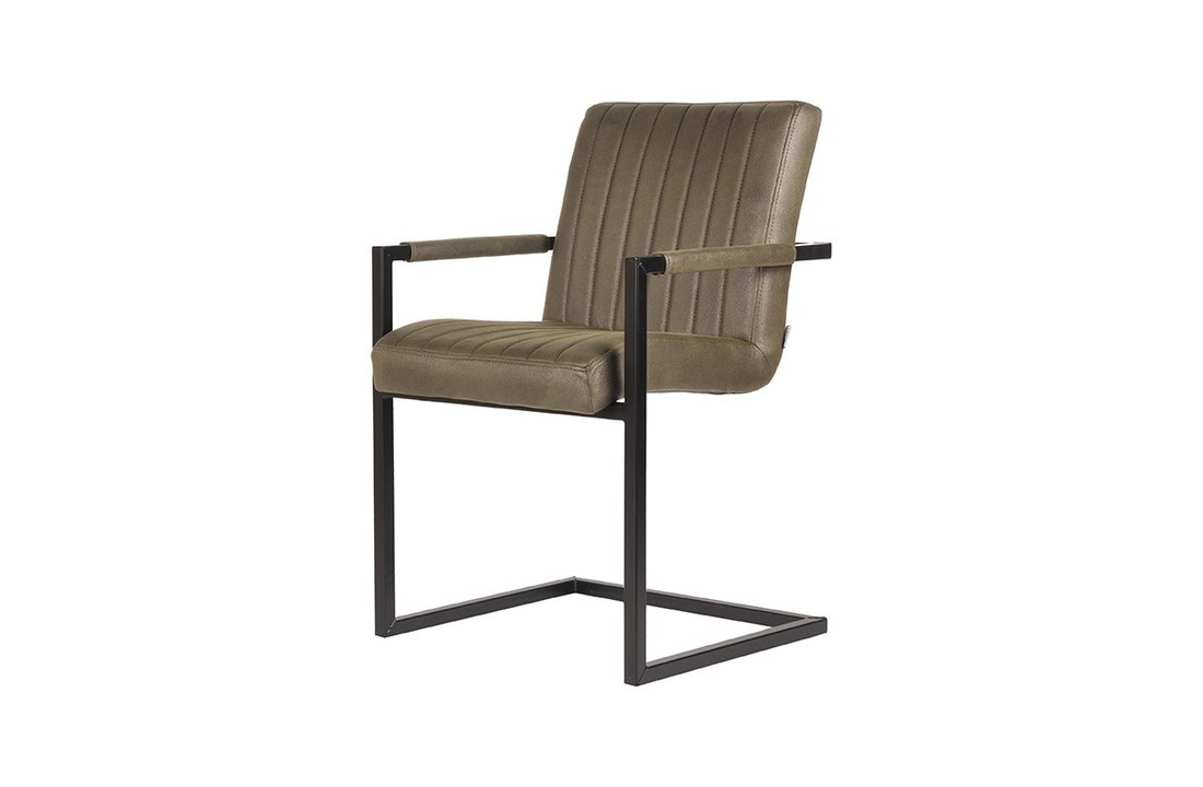 LABEL51 Eetkamerstoel Milo - Army green - Microfiber