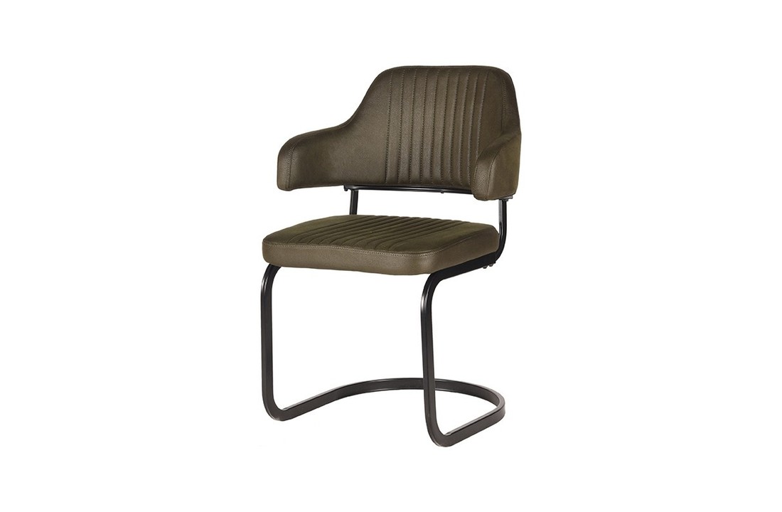 LABEL51 Eetkamerstoel Otta - Army green - Microfiber