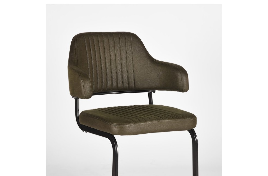 LABEL51 Eetkamerstoel Otta - Army green - Microfiber