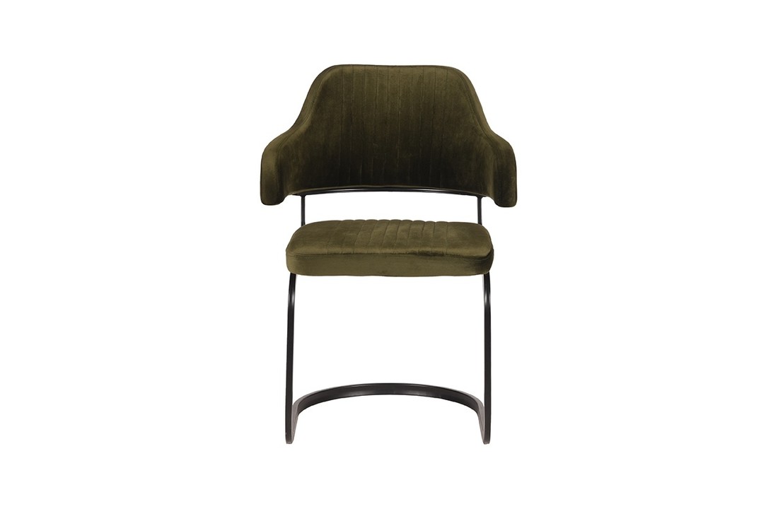 LABEL51 Eetkamerstoel Otta - Army green - Fluweel