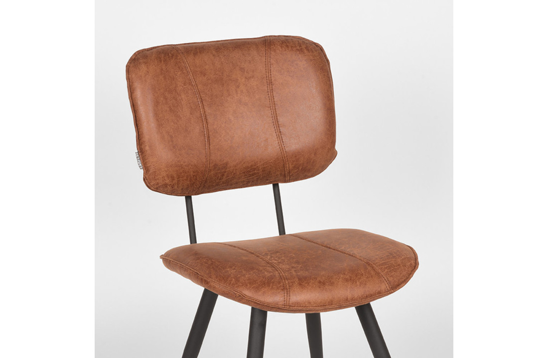 LABEL51 Eetkamerstoel Fos - Cognac - Leder