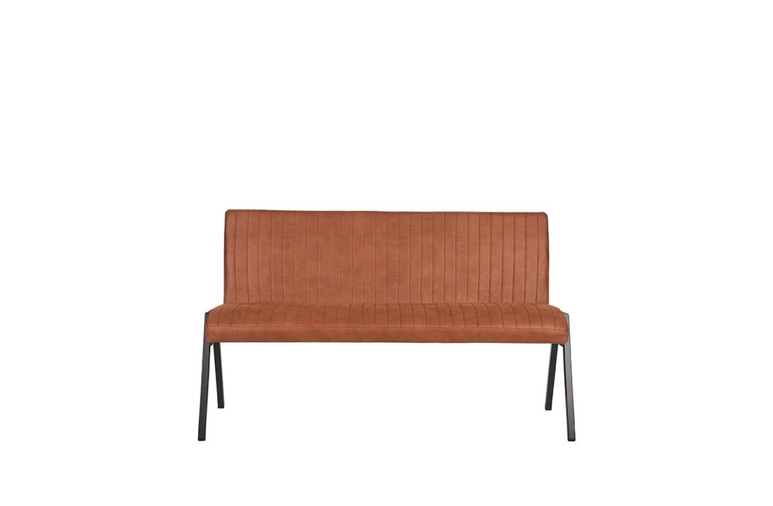 LABEL51 Eetkamerbank Matz - Cognac - Microfiber - 145 cm