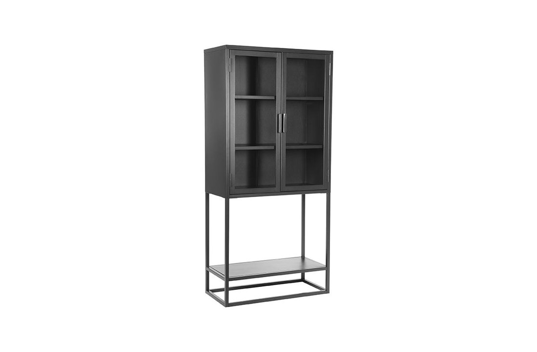 LABEL51 Vitrinekast Level - Zwart - Metaal - 70x35x150 cm