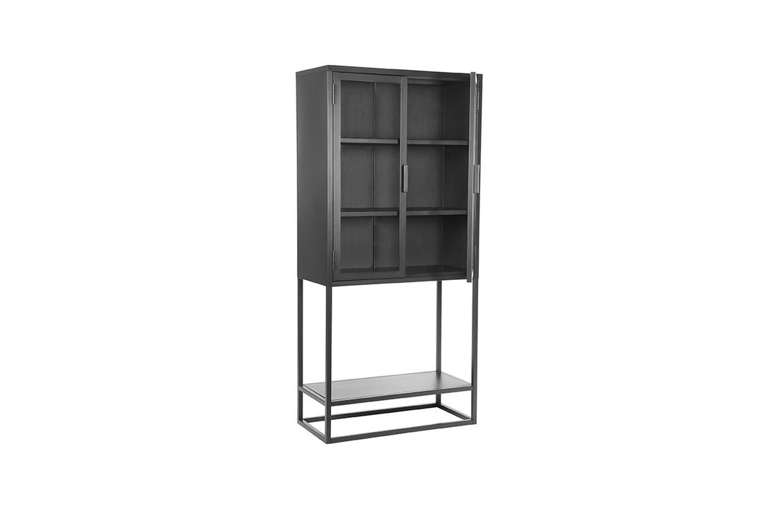 LABEL51 Vitrinekast Level - Zwart - Metaal - 70x35x150 cm