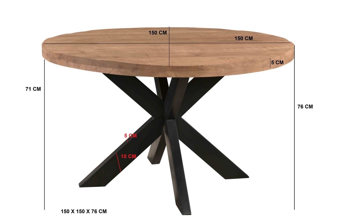 Eettafel - Dakota Round 150 cm
