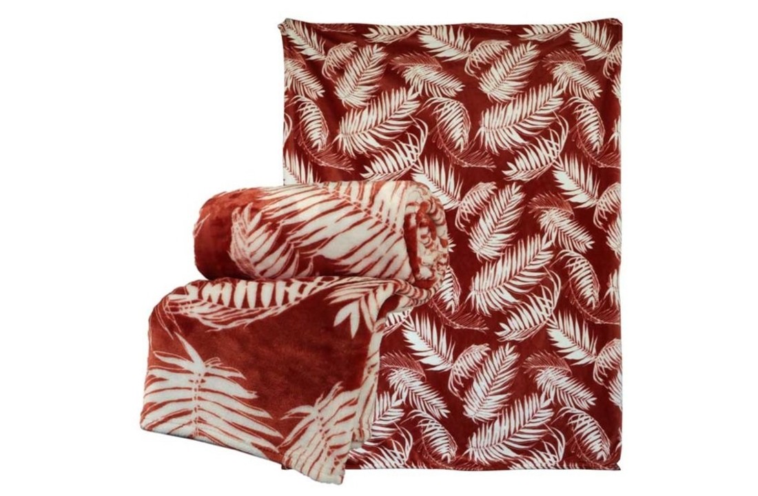 Unique Living | Plaid Fien 150x200cm redwood | Kussen woonkamer of slaapkamer