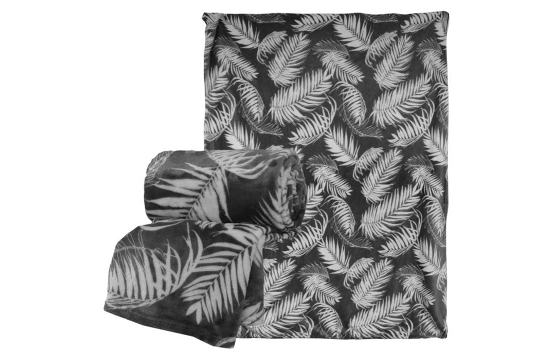 Unique Living | Plaid Fien 150x200cm dark grey | Kussen woonkamer of slaapkamer
