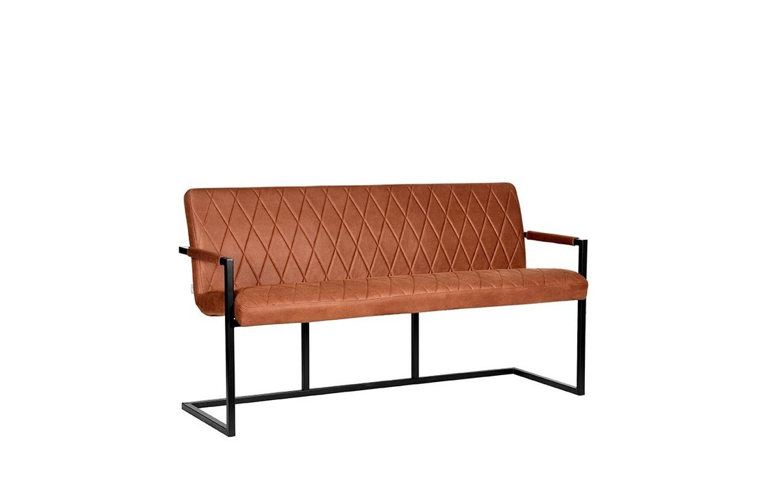 LABEL51 Eetkamerbank Denmark - Cognac - Microfiber - 155 cm