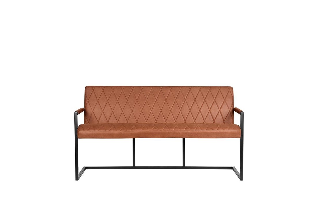 LABEL51 Eetkamerbank Denmark - Cognac - Microfiber - 155 cm