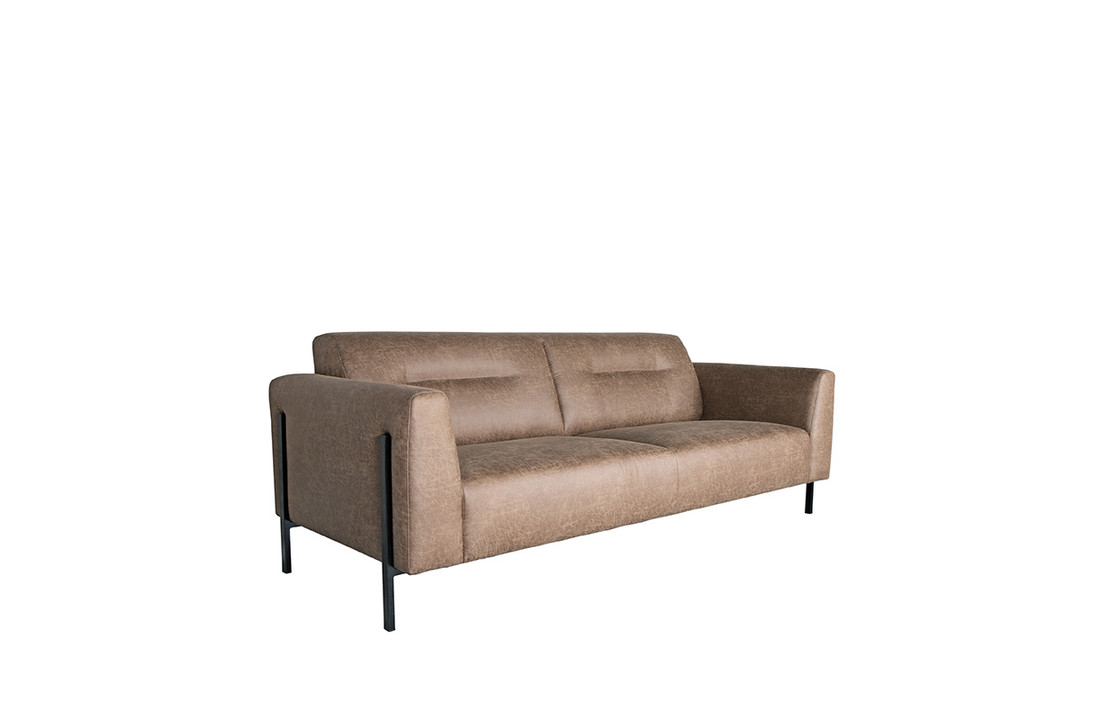 LABEL51 Bank Napoli - Taupe - Microfiber - 3-Zits