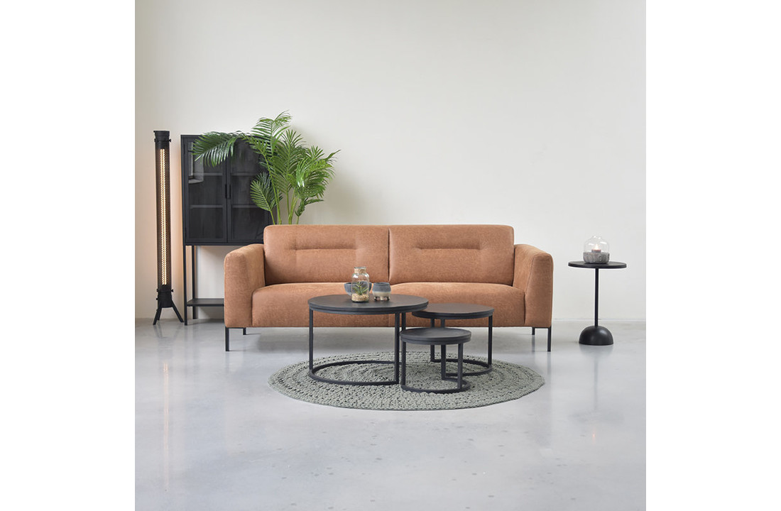 LABEL51 Bank Napoli - Grijs - Microfiber - 3-Zits