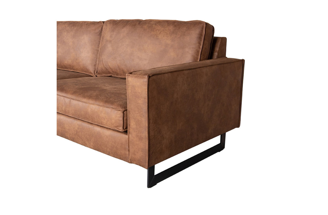 LABEL51 Bank Arezzo - Cognac - Microfiber - 3-Zits
