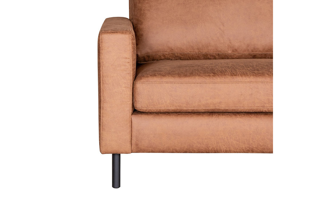 LABEL51 Hoekbank Genua - Cognac - Microfiber - 2,5-Zits + Ottomane
