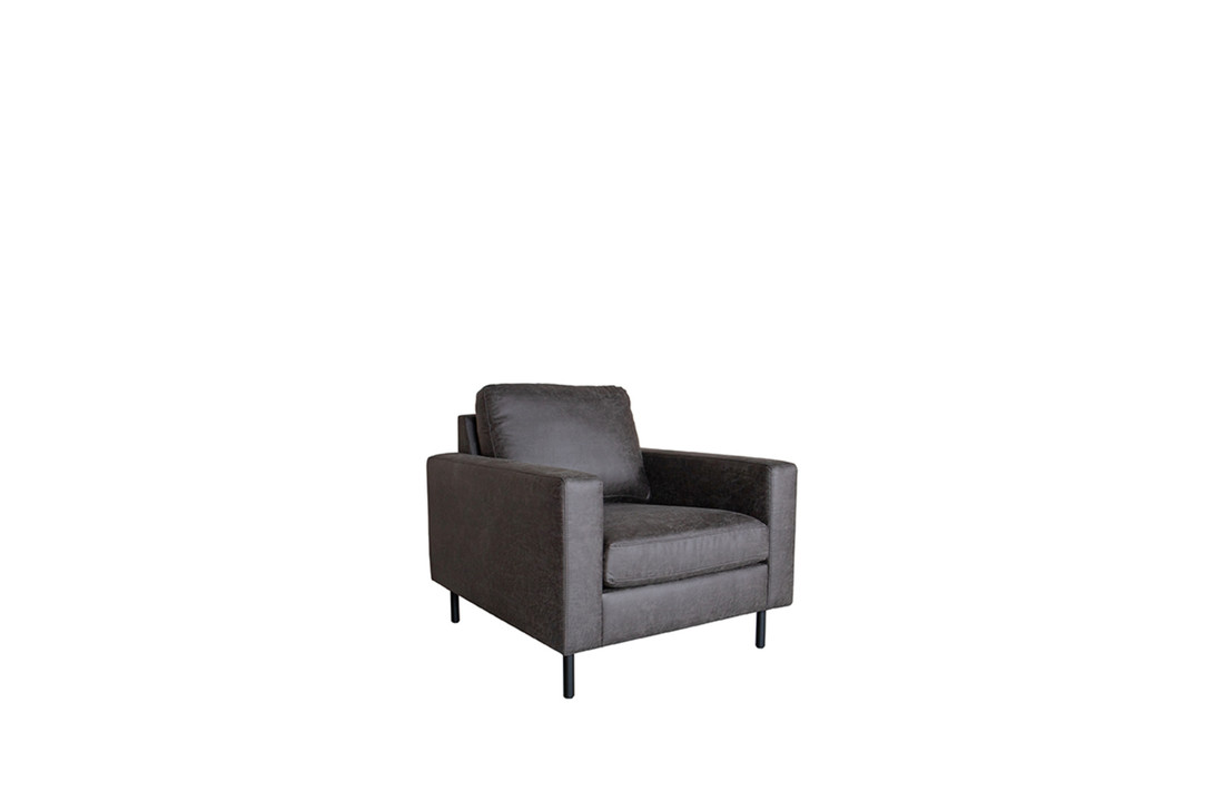 LABEL51 Bank Genua - Antraciet - Microfiber - 1-Zits